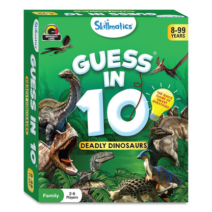 Skillmatics Guess in 10 Dinosaurs, Perfect for Boys, Girls, Kids, and Families Who Love Card Games, Toys, Travel Games, Gifts for Ages 8, 9, 10 & Up(PACK OF 5)
