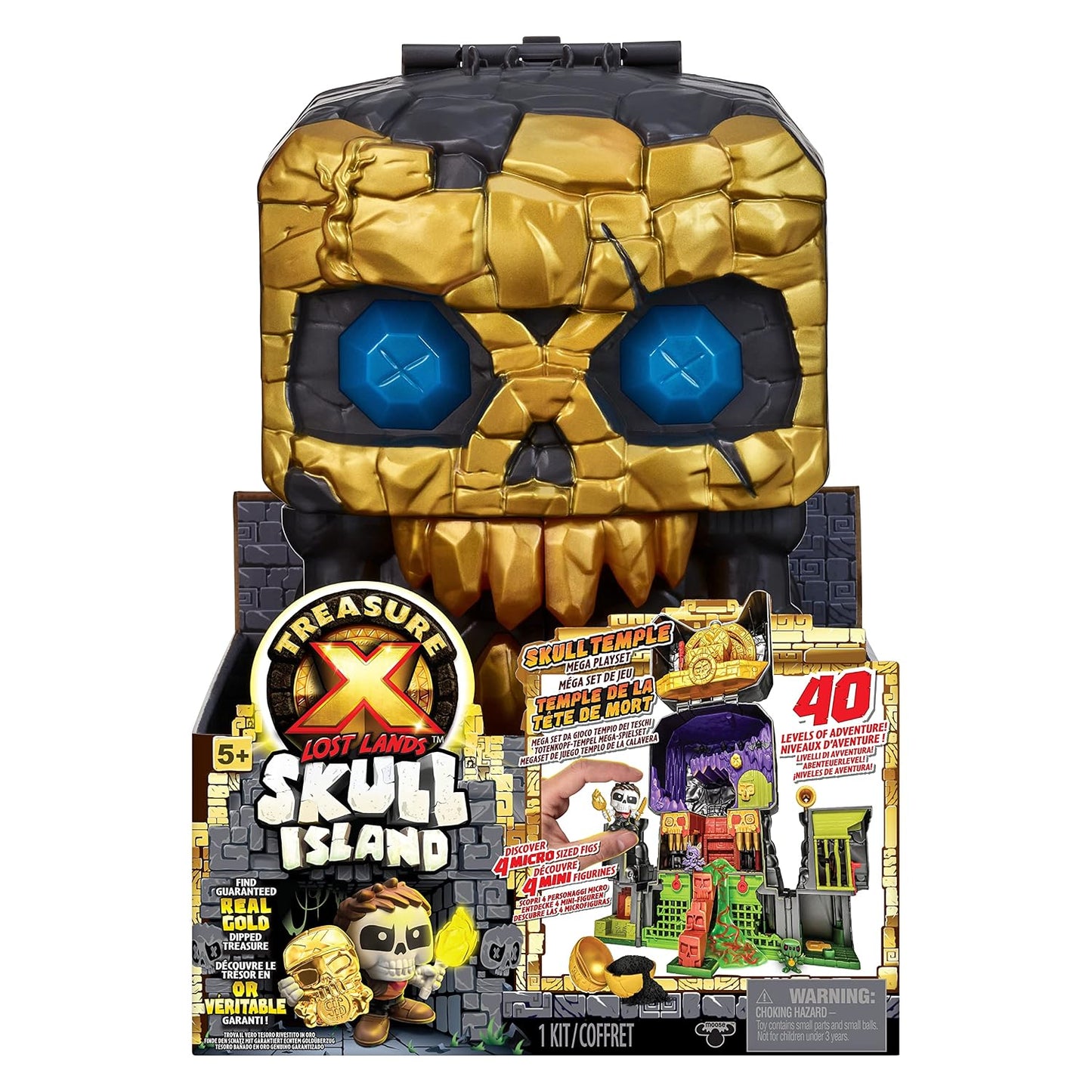 TREASURE X Lost Lands Skull Island - Skull Temple Mega Playset, 40 Adventure Levels, 4 Mini Action Figures, Overcome the Traps and Discover the Treasure...
