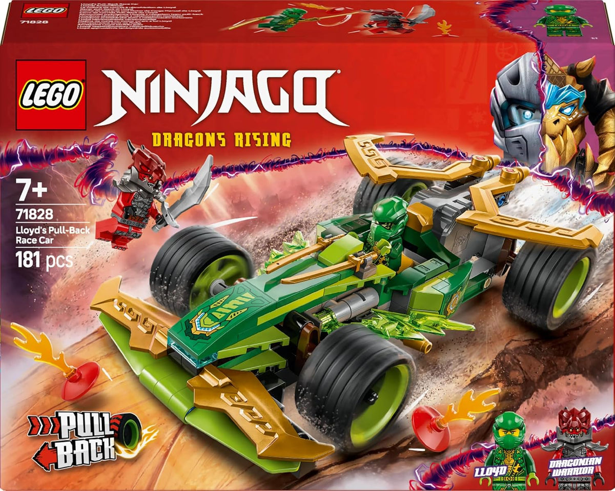 LEGO NINJAGO 71828 Lloyd’s Pull-Back Race Car Building Set, 181 Pieces, 7+
