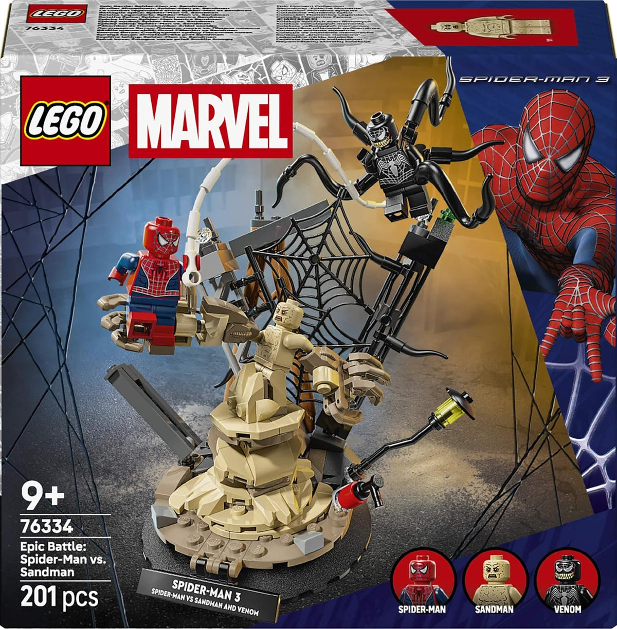 LEGO Marvel 76334 Epic Battle Spider-Man vs. Sandman Building Set, 201 Pieces, 9+