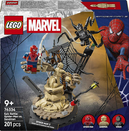 LEGO Marvel 76334 Epic Battle Spider-Man vs. Sandman Building Set, 201 Pieces, 9+
