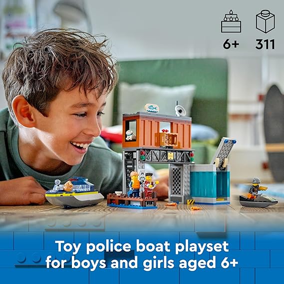 LEGO City Police Speedboat and Crooks’ Hideout  60417