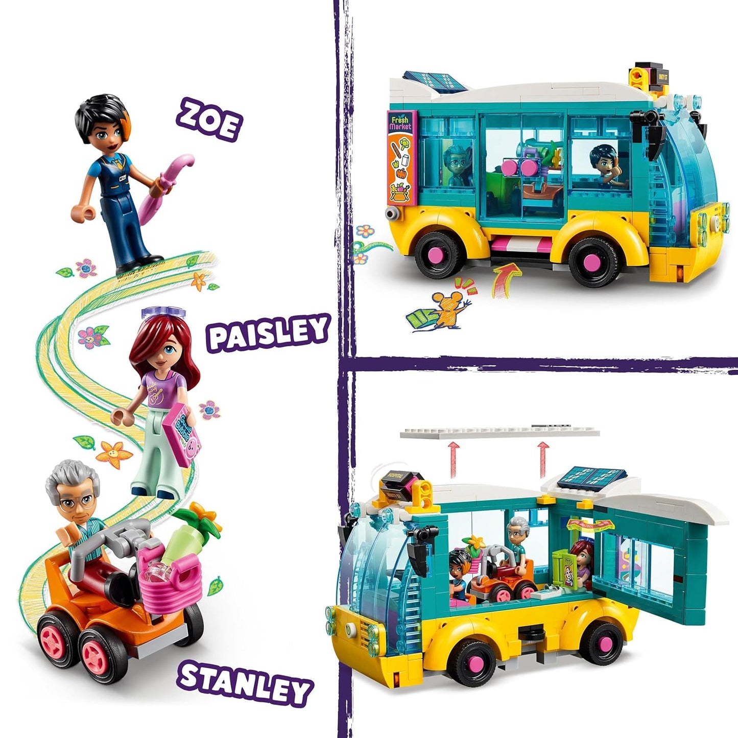 LEGO Friends Heartlake City Bus 41759 Building Toy Set (480 Pieces)