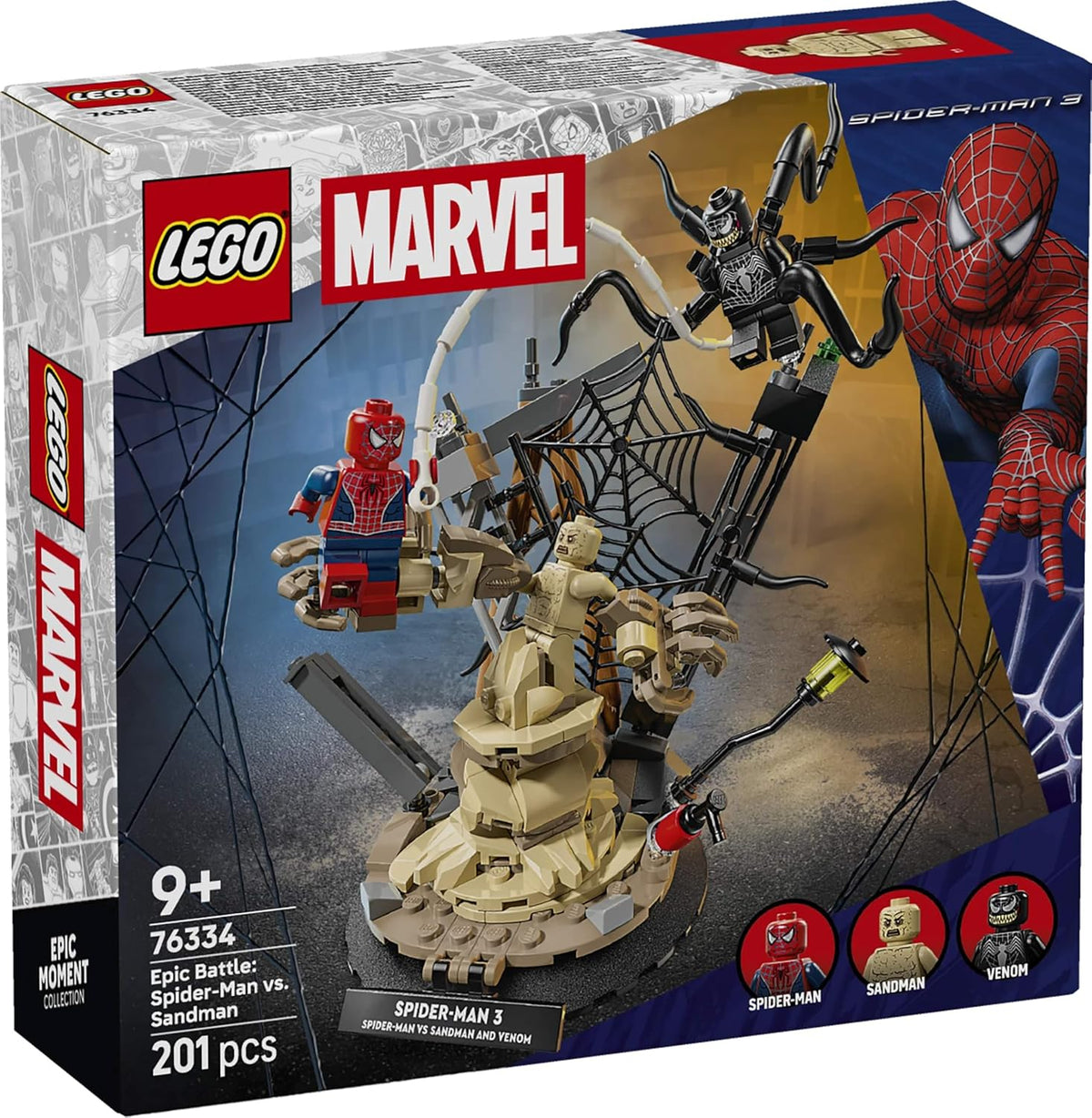 LEGO Marvel 76334 Epic Battle Spider-Man vs. Sandman Building Set, 201 Pieces, 9+