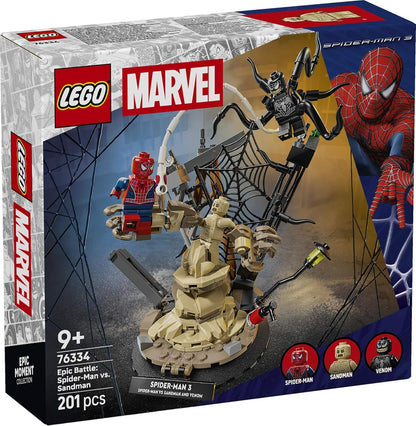 LEGO Marvel 76334 Epic Battle Spider-Man vs. Sandman Building Set, 201 Pieces, 9+