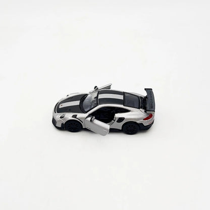 Porsche 911 GT2 RS – Silver Metallic w/ Carbon Stripes | Speed Icons Series 1:64 Diecast Model