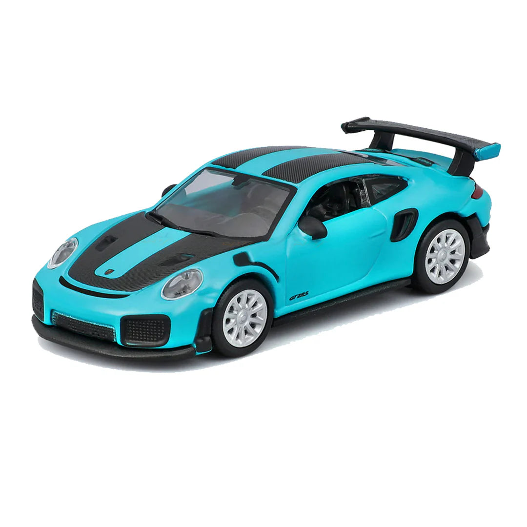 Maisto Porsche 911 GT2 RS Blue w/ Carbon Stripes – 1:64 Scale Speed Icons | Licensed Die‑Cast Supercar Model