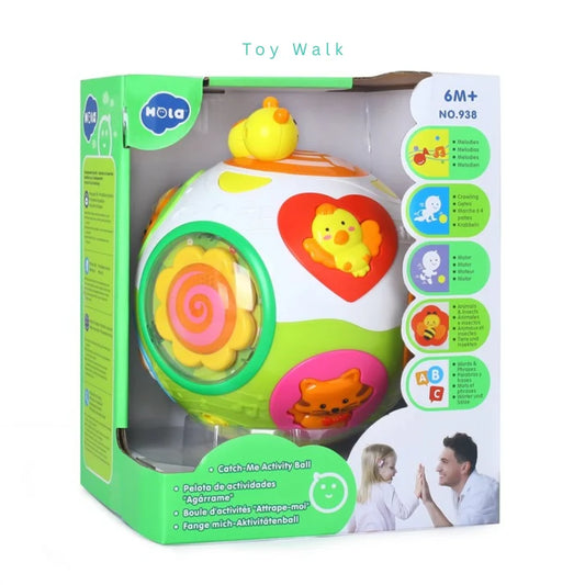 Hola 938 Sensory Activity Ball with Rattle & Teether for Babies 6M+