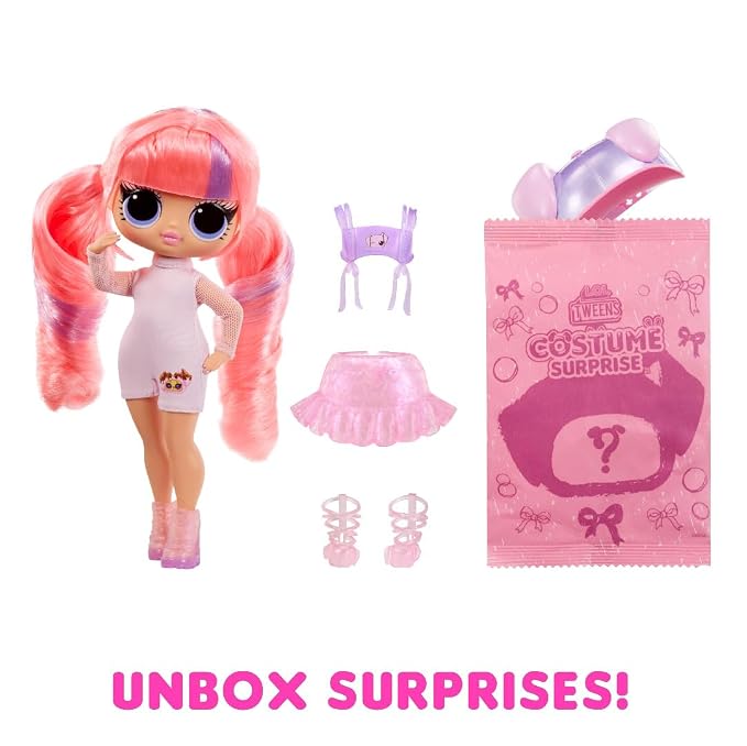 LOL Surprise Tweens Costume Surprise Ali Dance Fashion Doll with Inflatable Pink Puppy Pet Costume and Multiple Surprises