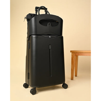MIAMILY MIDNIGHT BLACK RIDE-ON TROLLEY CHECK-IN LUGGAGE 24 INCHES