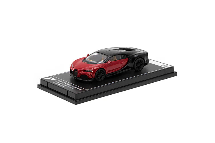 PosterCars 1:64 Bugatti Chiron Supersport – Red & Black | Hypercar League Premium Diecast Collectible