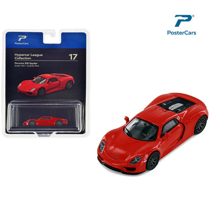 PosterCars 1:64 Porsche 918 Spyder – Guards Red | Hypercar League Collection Diecast Model