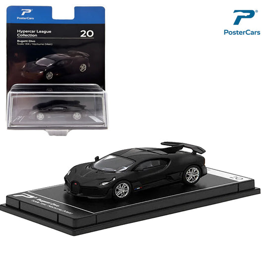 PosterCars Hypercar League – Bugatti Divo (Nocturne Matt, 1:64 Scale) – Hypercar League #20