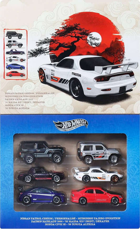 Hot Wheels 2026 Silver Series Multipack Japan Car Culture  (1:64) Set Of 6pcs.
