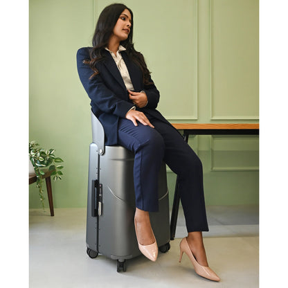MIAMILY CHARCOAL GREY RIDE-ON TROLLEY CHECK-IN LUGGAGE 24 INCHES