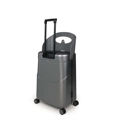 MIAMILY CHARCOAL GREY RIDE-ON TROLLEY CHECK-IN LUGGAGE 24 INCHES