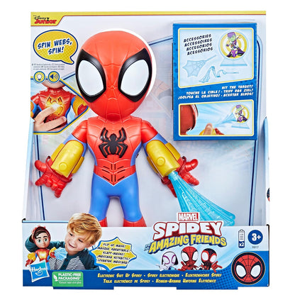 Marvel Spidey and His Amazing Friends Electronic Suit Up Spidey, 10-Inch Action Figure with Lights and Sounds