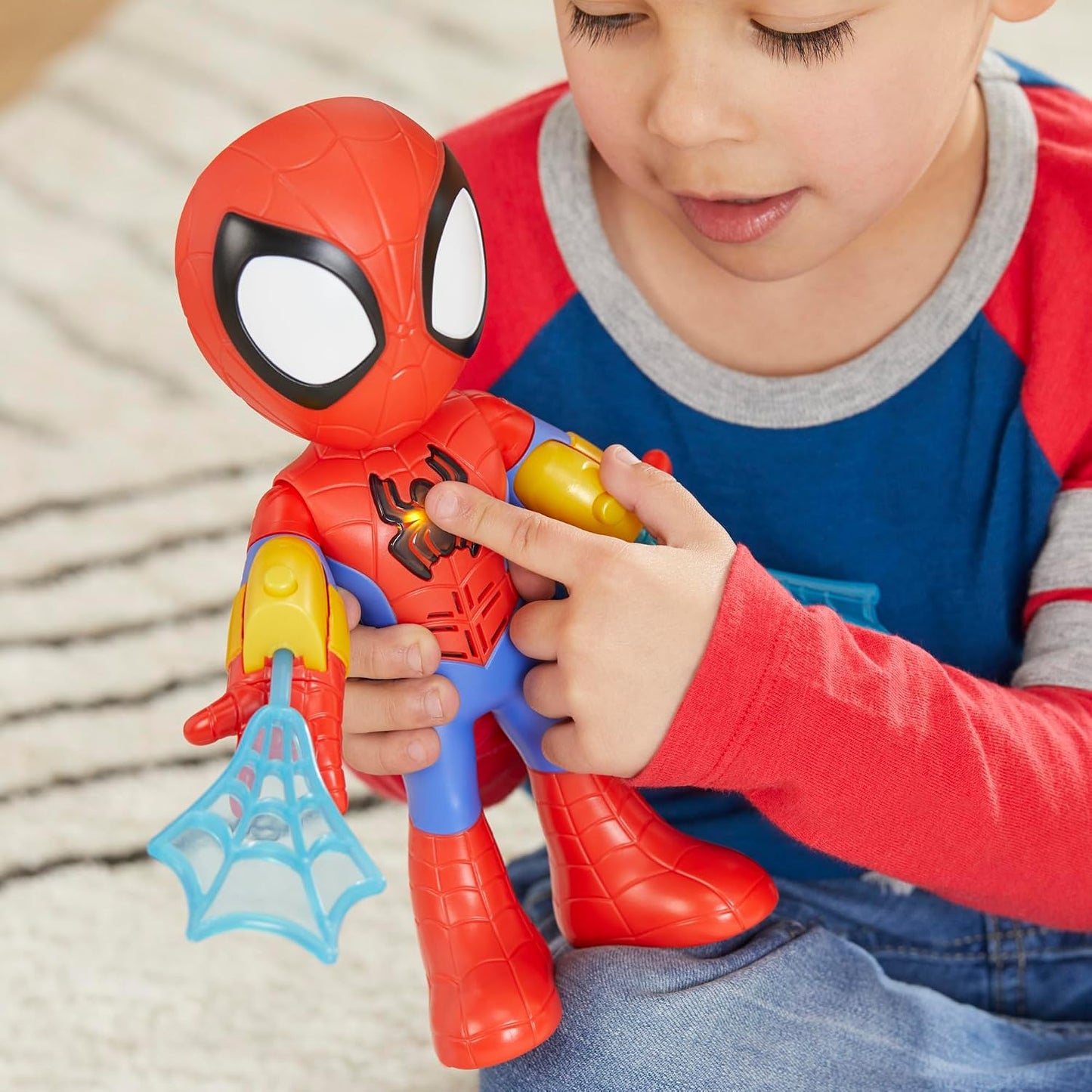 Marvel Spidey and His Amazing Friends Electronic Suit Up Spidey, 10-Inch Action Figure with Lights and Sounds