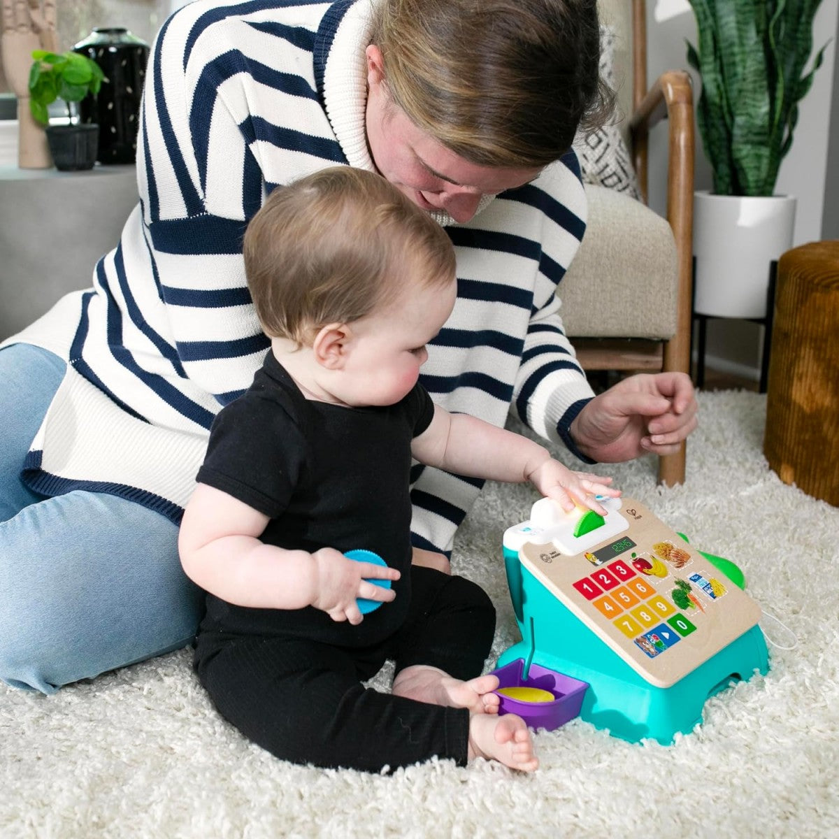 Hape Baby Einstein Magic Touch Wooden Cash Register Toy with Lights, Sounds & Pretend Play Learning for Kids