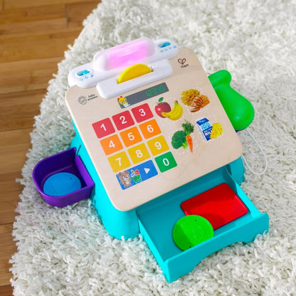 Hape Baby Einstein Magic Touch Wooden Cash Register Toy with Lights, Sounds & Pretend Play Learning for Kids
