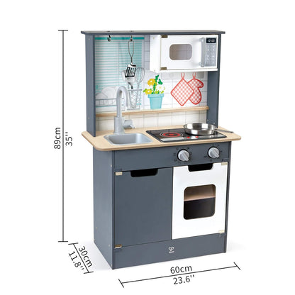 Hape Wooden Play Kitchen with Lights, Sound Effects, Oven, Sink & Cooking Accessories for Kids
