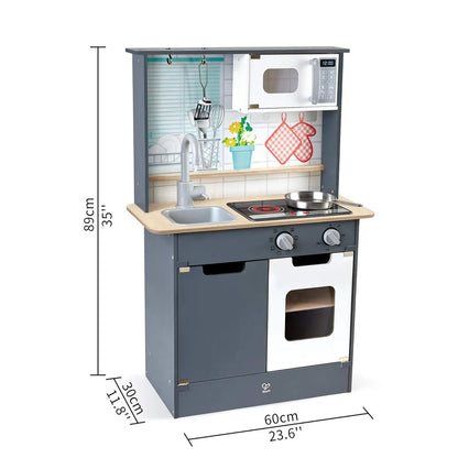 Hape Wooden Play Kitchen with Lights, Sound Effects, Oven, Sink & Cooking Accessories for Kids