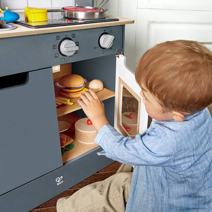 Hape Wooden Play Kitchen with Lights, Sound Effects, Oven, Sink & Cooking Accessories for Kids