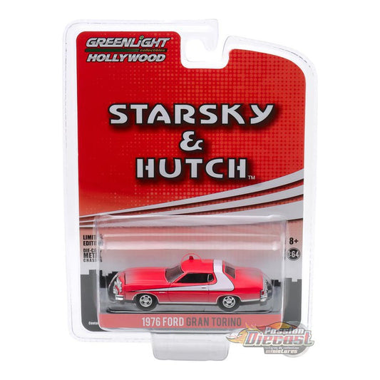 Greenlight 1976 Ford Gran Torino Red with White Stripe "Starsky and Hutch" (1975-1979) TV Series "Hollywood Special Edition" 1/64 Diecast Model Car