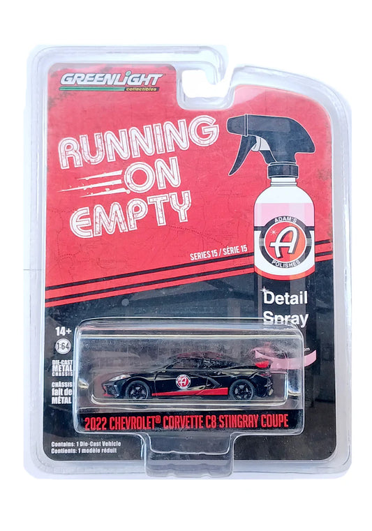 Greenlight Collectibles Running On Empty 2022 Chevrolet Corvette C8 Stingray Coupe - Black , 1:64 Die Cast