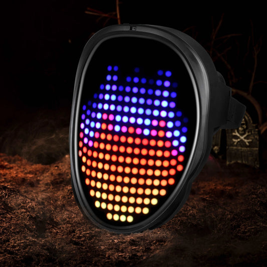 Hookaba: Enigma Eyes-App Controlled-Unisex Adult LED Mask for Halloween, Birthday Party,Wedding Party, DJ night, Live Concert,Stage Performance