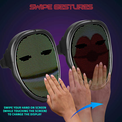 Hookaba: Enigma Eyes-App Controlled-Unisex Adult LED Mask for Halloween, Birthday Party,Wedding Party, DJ night, Live Concert,Stage Performance