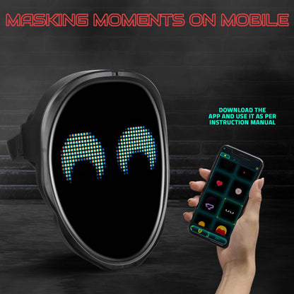 Hookaba: Enigma Eyes-App Controlled-Unisex Adult LED Mask for Halloween, Birthday Party,Wedding Party, DJ night, Live Concert,Stage Performance