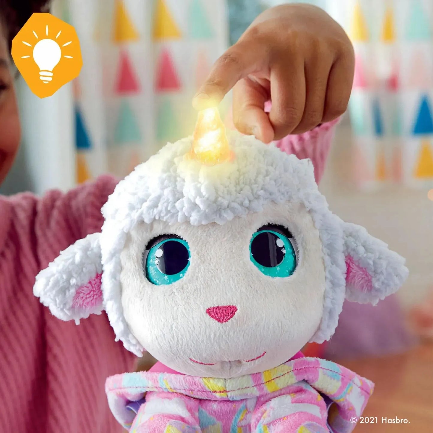 FurReal Sweet Jammiecorn Lamb – Interactive Plush Toy with Light-Up Horn, 35+ Sounds & Reactions