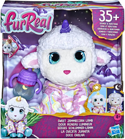 FurReal Sweet Jammiecorn Lamb – Interactive Plush Toy with Light-Up Horn, 35+ Sounds & Reactions