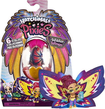 Hatchimals Wilder Wings Pixies Collectible Figure with Fabric Wings and 2 Accessories