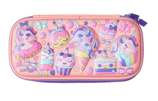 Smiggle Compact Hardtop Pencil Case for Kids - Unicorn DESERT