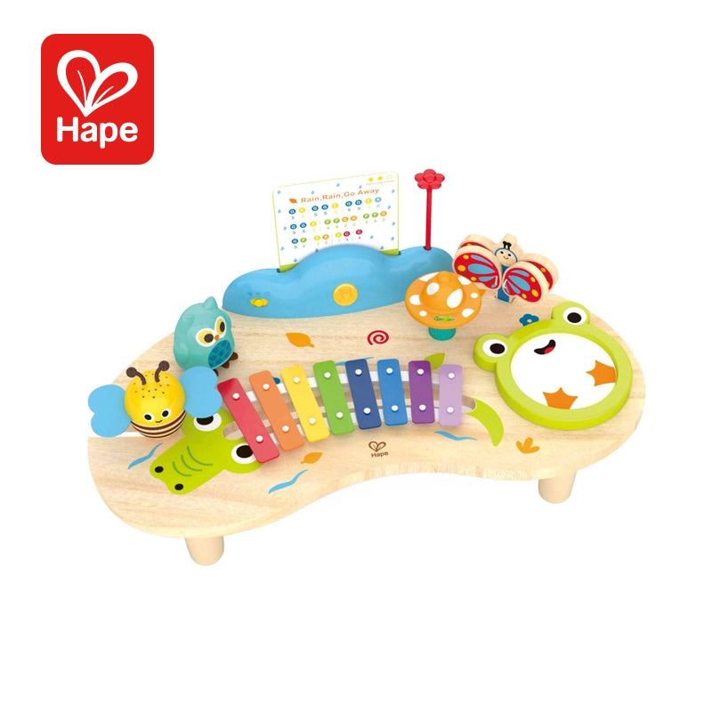 Hape Nature’s Symphony Musical Activity Table with Xylophone, Drum, Lights & Interactive Learning Toys for Kids