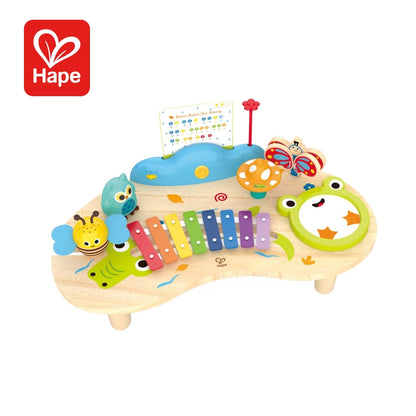 Hape Nature’s Symphony Musical Activity Table with Xylophone, Drum, Lights & Interactive Learning Toys for Kids
