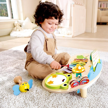 Hape Nature’s Symphony Musical Activity Table with Xylophone, Drum, Lights & Interactive Learning Toys for Kids
