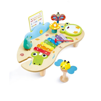Hape Nature’s Symphony Musical Activity Table with Xylophone, Drum, Lights & Interactive Learning Toys for Kids