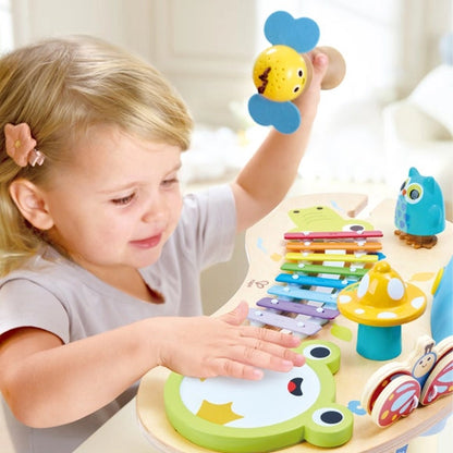 Hape Nature’s Symphony Musical Activity Table with Xylophone, Drum, Lights & Interactive Learning Toys for Kids