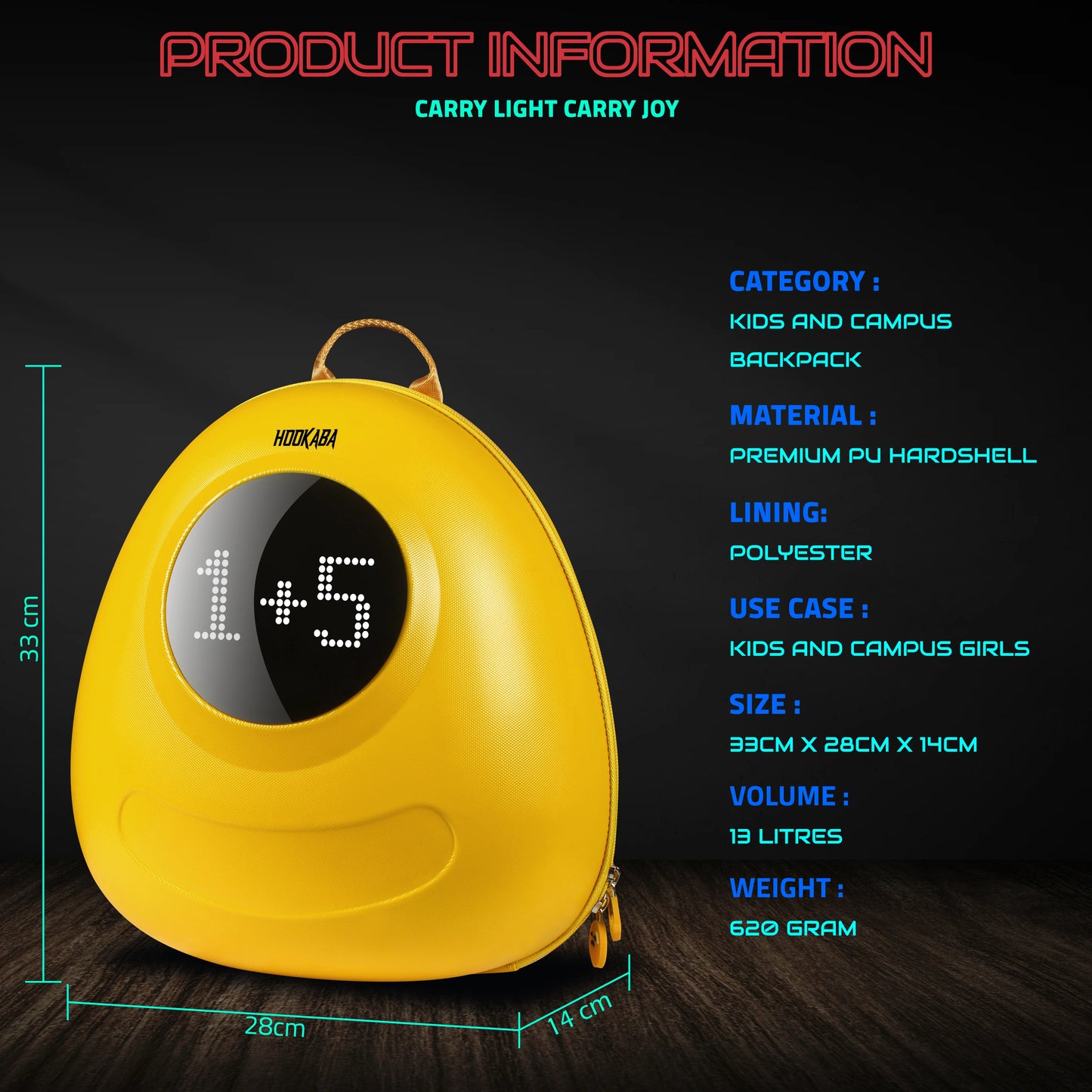 GLOWBUDDY KIDS LED BACKPACK , | Smart Pixel Display Bag | App Controlled, USB charge, Programmable Screen & Water Resistant