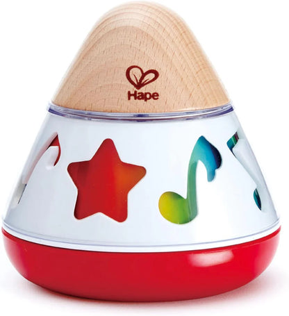 Hape Baby Musical Rotating Toy with Gentle Sound, Light Glow & Rolling Action – Early Learning Sensory Toy for Infants