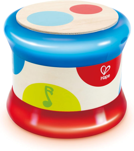 Hape Baby Musical Drum Toy with Lights & Sound, Rolling Motion Play, Sensory Development Toy for Infants & Toddlers