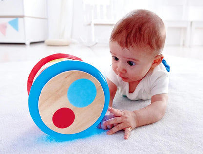 Hape Baby Musical Drum Toy with Lights & Sound, Rolling Motion Play, Sensory Development Toy for Infants & Toddlers