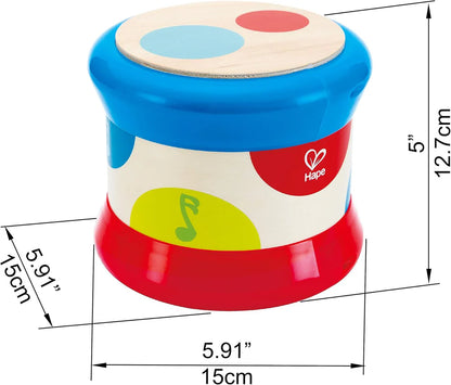 Hape Baby Musical Drum Toy with Lights & Sound, Rolling Motion Play, Sensory Development Toy for Infants & Toddlers