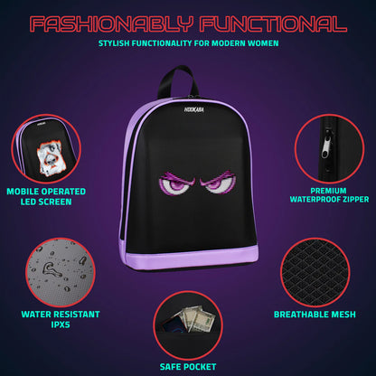 Hookaba BOLD BLING BAG, | Smart Pixel Display Bag | App Controlled, USB charge, Programmable Screen & Water Resistant