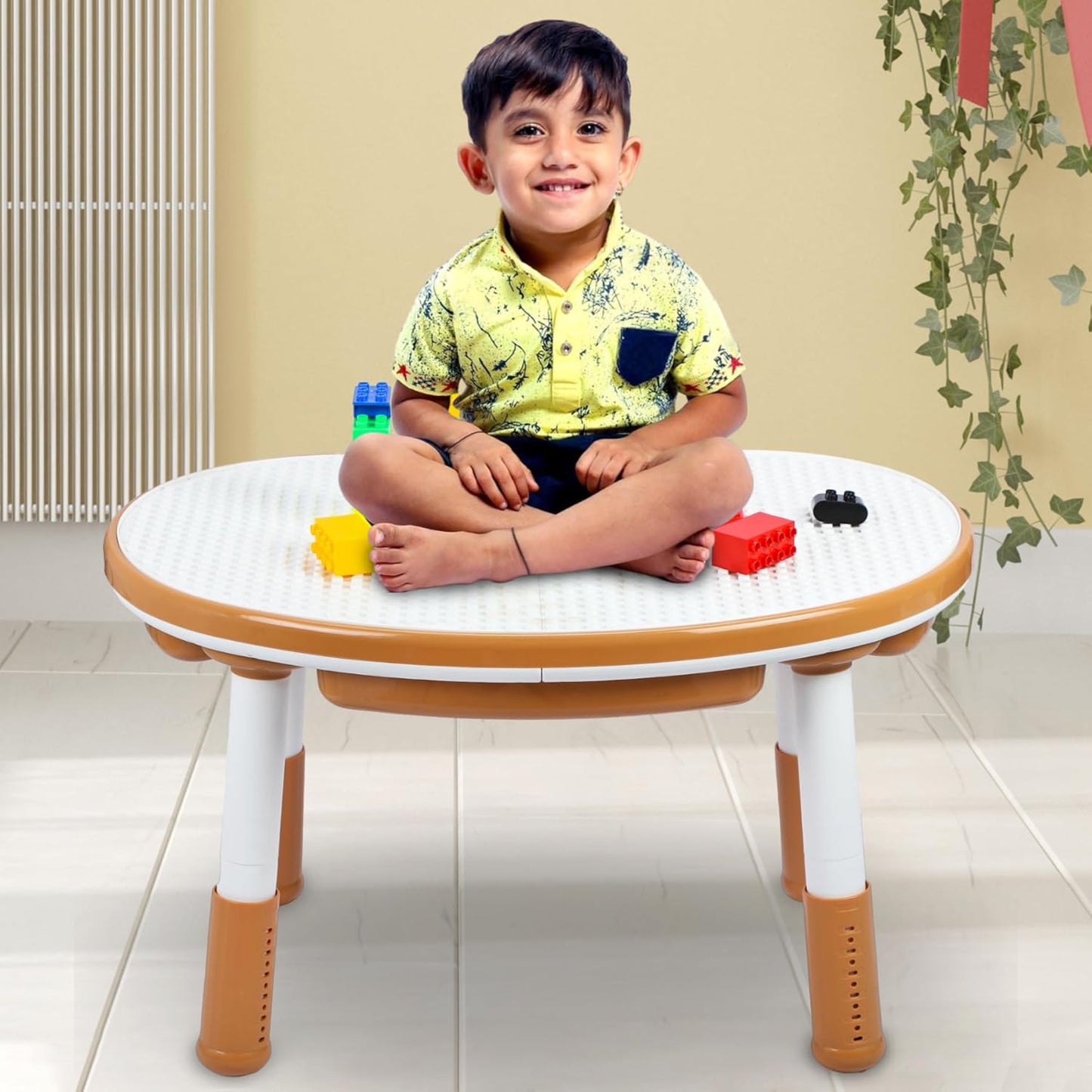 Blocks Activity Table Chair Set | Learning Drawing Dining Multipurpose Table Chair with Storage Box | Building Blocks Compatible | Sand and Water Container | Play Table Toys for 2+ Years Kids