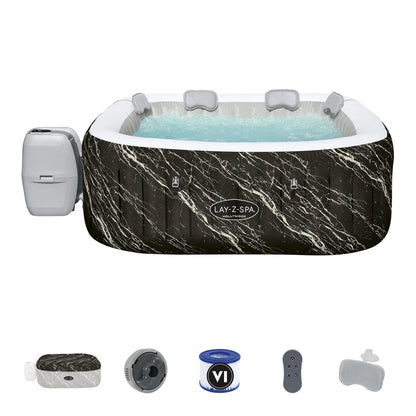 6001F BESTWAY LAY-Z-SPA® HOLLYWOOD INFLATABLE HOT TUB – 4 TO 6 PERSON JACUZZI WITH LED