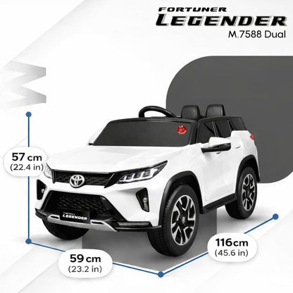 Toyota Fortuner Legender Kids Electric Ride-On SUV | 12V Dual Motor, 2-Seater with 2.4GHz Remote Control